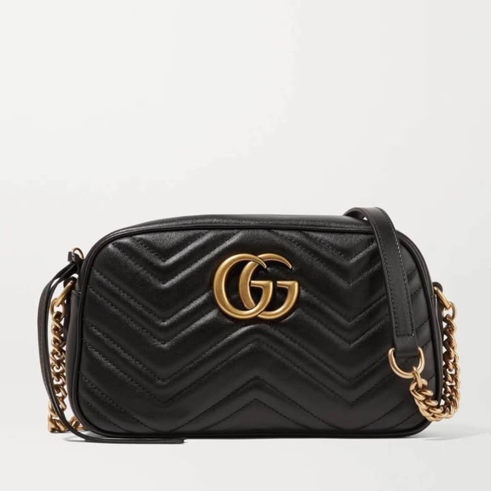 GUCCI GG Marmont Camera Size Small Calf Leather with Matching Gucci Zippy Wallet - Picture 7 of 12